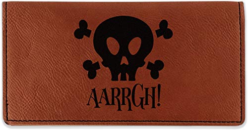 RNK Shops Personalized Pirate Leatherette Checkbook Holder - Single Sided