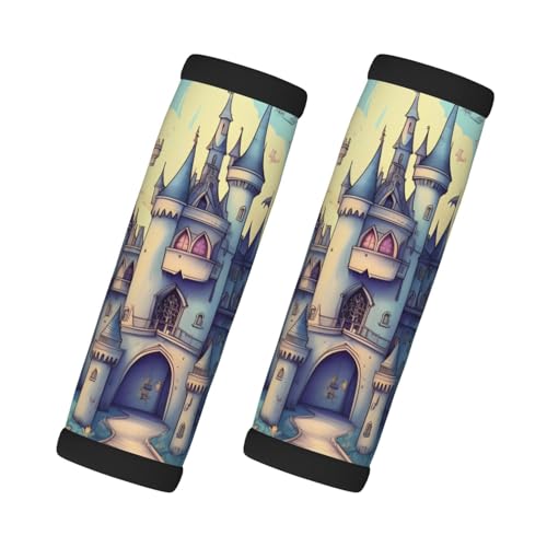Fairytale Castle - Juego de 2 fundas para asa de equipaje, fundas para marcadores, adecuadas para accesorios de viaje