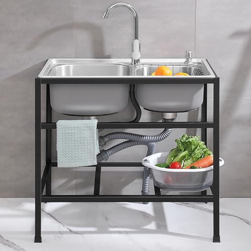 Évier utilitaire rectangulaire pour laver les grands plats sans éclabousser