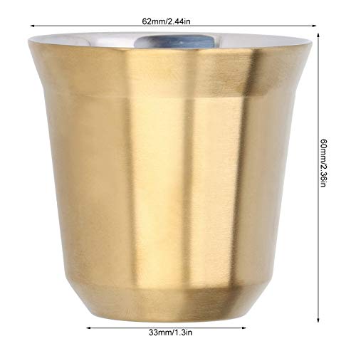 Taza de Té, Taza de Café, Vajilla de Acero Inoxidable 304 Exquisito Accesorio de Cocina sin Tiradores de Doble Pared… - Imagen 5