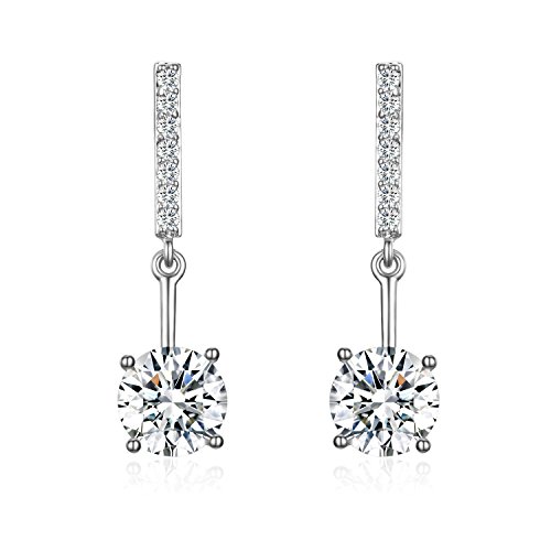 SBLING Platinum-Plated Cubic Zirconia Drop Earrings