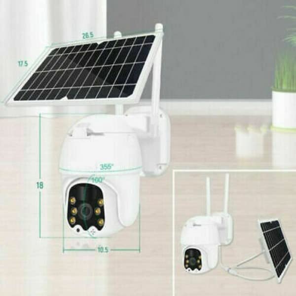 Trade Shop - Telecamera Esterna Full HD 1080p 5.0mp Ptz Wireless con Pannello Solare WiFi