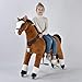 Ufree Large Mechanical Rocking Horse Toy, Ride on Bounce up and Down and Move, 44 inch for Children 6 to Adult (Black Mane and Tail)