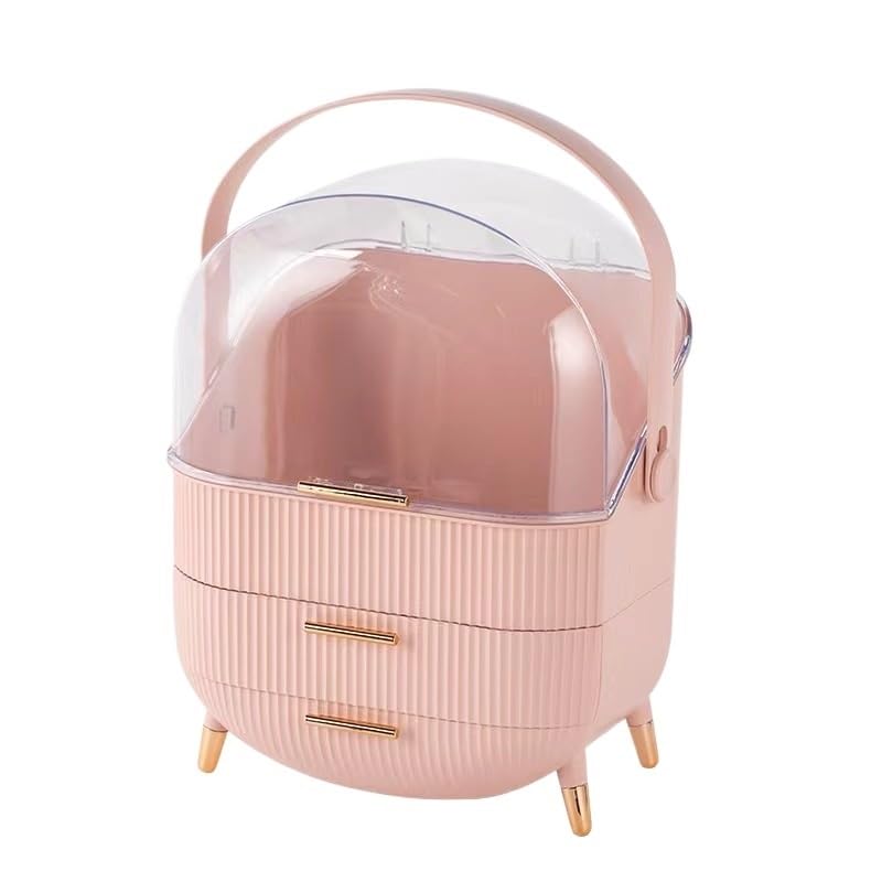 Organizador De Maquillaje Caja Grande for Guardar cosméticos, Organizador de y Joyas(Pink)