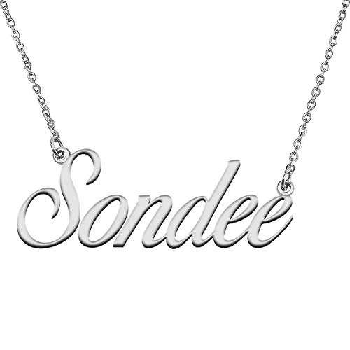 GR859C Custom 18K Gold Plated Necklace with Name Sondee for Women