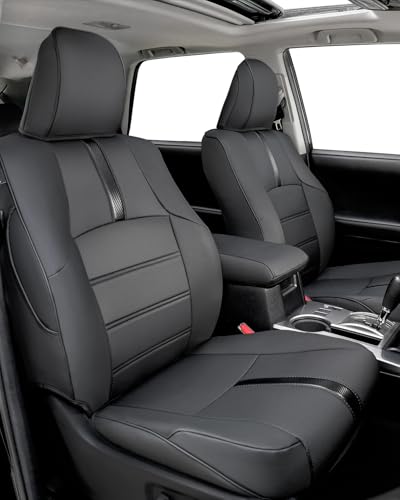 Seat Covers for Toyota 4Runner 2011-2024 (5 Seats Only) (Not Fit 7 Seats)Full Set Full Coverage Waterproof Leather Covers for 2012 2013 2014 2015 2016 2017 2018 2019 2020 2021 2022 2023 Accessories