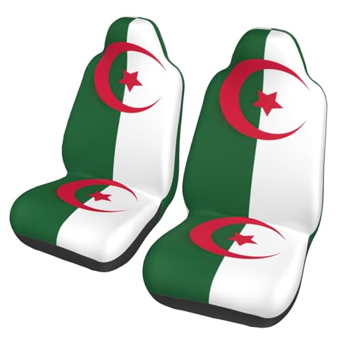 Housses de siège auto drapeau Algérie universelles avec base antidérapante