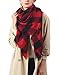 Easysmile Womens Blanket Scarf Buffalo Plaid Long Warp Shawls Fashion Tartan Knit Winter Warm Lattice Scarves