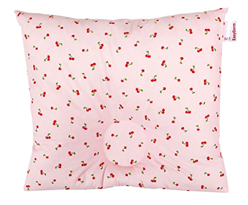 BabyDorm Präventivkissen EasyDorm Babykopfkissen Kinderkopfkissen Babykissen (Größe II, Cherry)