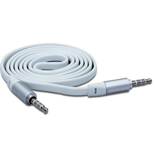 Cable Auxiliar 3.5mm para Auto y Audio Blanco Plano miniatura 3