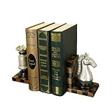 Book End The Chess Decor Art Serre-Livres Set pour Bibliothèque Bureau Home School Décor À La Maison Convient pour Le Bureau (Couleur: Échecs, Taille: 14X11X9Cm)