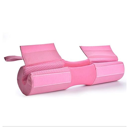 Barbell Pad for Squats, Lunges and Hip Thrusts - Weight Lifting Bar Cushion Pad Protector for Neck and Shoulder - Fit Standard and Olympic Bars (Pink-)