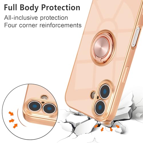 Coque support magnétique antichoc en silicone souple fin rose pour mobile - 3