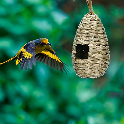 Nido de Pájaro, Casas de Colibríes para Colgar en El Exterior, Pajarera Exterior Ventana Jaula de Pájaros para Colgar del Arbol, Tejidas a Mano para La Decoración de Jardín