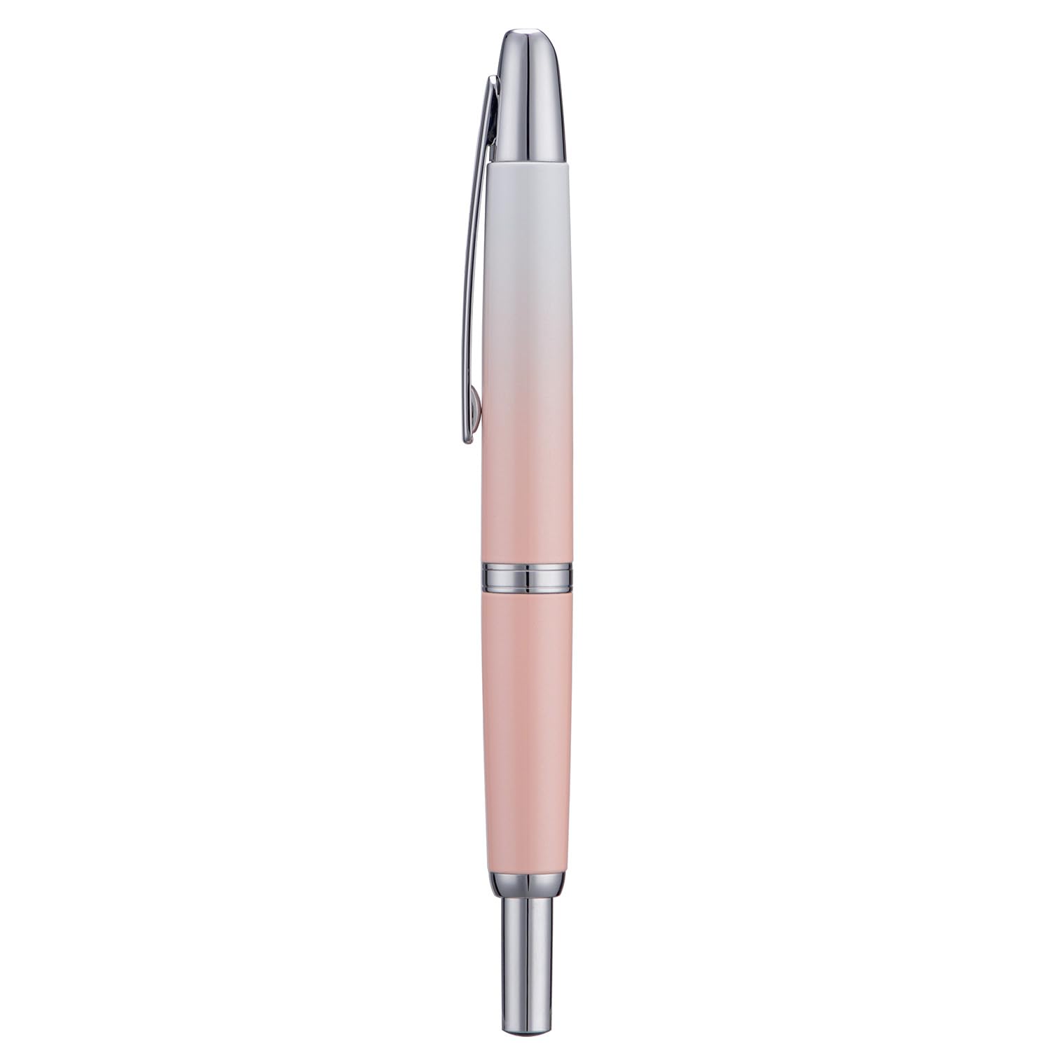 Jinhao 10 - Pluma estilográfica presurizada con caja, punta retráctil mediana en degradado rosa melocotón con conjunto de convertidor de tinta (clip plateado)