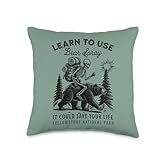 Bear Spray Yellowstone National Park Hiking Camping Funny Throw Pillow