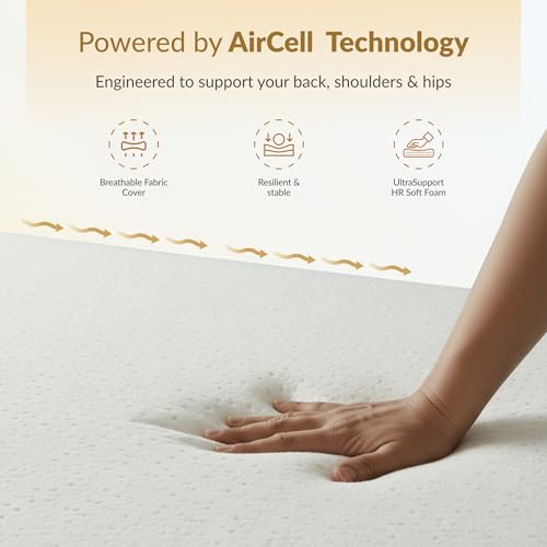 Image of SleepyHug OrthoSoft Plus HR Foam Mattress Topper | 2 Inch Medium-Firm Support | Improves Back Support & Mattress Firmness | Quilted Cover | Anti-Skid Base | 72x48x2 Inches, Off-White