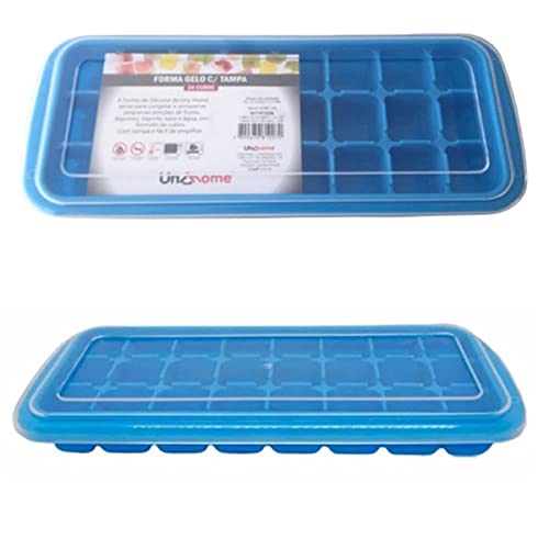 kit 3 Forma Silicone Gelo comTampa 24 cubos cada bpa free - CORES SORTIDAS