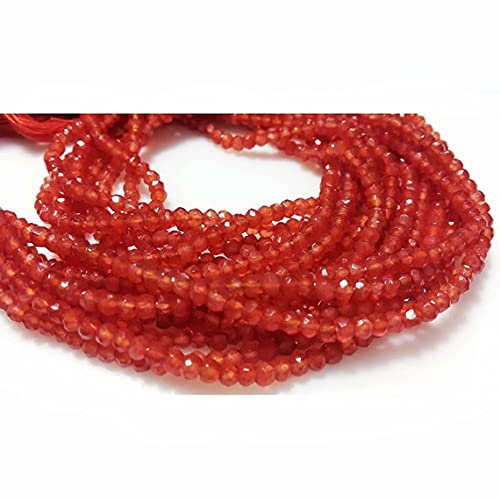 Cornaline beads 3mm facettées | Pierres traitées anti-ternissement pour bijoux