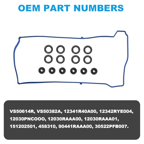 Image of VS50614R Valve Cover Gasket Set, Engine Valve Gaskets Kit, Automotive Replacement Valve Cover kit for Honda Accord CR-V Element 2.4L Civic 2.0L Acura CSX RSX 2.0L TSX 2.4L RDX 2.3L