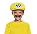 Disguise Wario Super Mario Bros. Nintendo Child Hat & Mustache, One Size Child, One Color