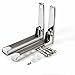 Price comparison product image Yosoo Microwave Oven Wall Mounting Brackets Stainless Steel Universal Shelf Wall Bracket Adjustable Folding Sturdy Rack Shelf Home Kitchen Accessories