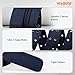 WHIPPY Canvas Double Grommet Belt Unisex Casual Double Prong Belt for Men Women for Jeans Pants, Navy Blue, L