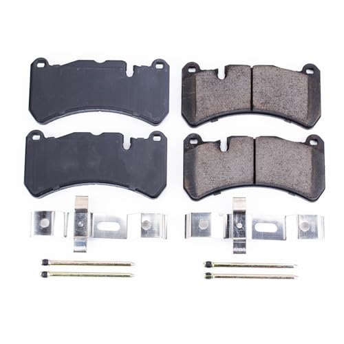 Image of PowerStop Front Brake Pads for Alfa Romeo Giulia 2017-24 |Romeo Stelvio 2018-24 |Mercedes-Benz CLK55 AMG 2005-06 |CLK63 AMG 2007-09 - Z17 Ceramic Brake Pads with Installation Hardware, 17-1116