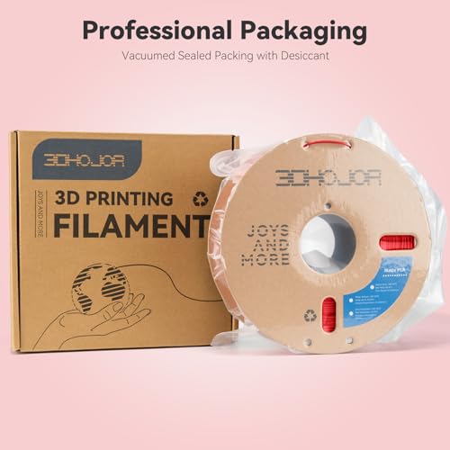 Image of 3DHoJor Matte PLA Filament 1.75mm, Upgrade 1kg*2 Bundle Cardboard Spool PLA Filament 1.75 PLA 3D Printing Filament, Print with Most 3D Printers Using 3D Filament-1kg*2 Fire Engine red