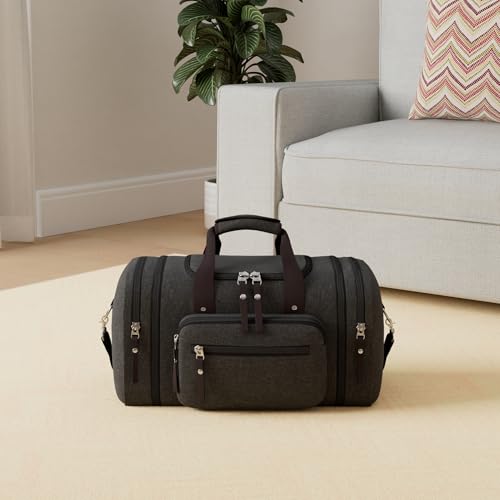 Canvas Expandable Duffle Bag for Men Traveling, Luggage Travel Bag Weekender Overnight Bag,Mens Gym Carry on Duffel Bags2