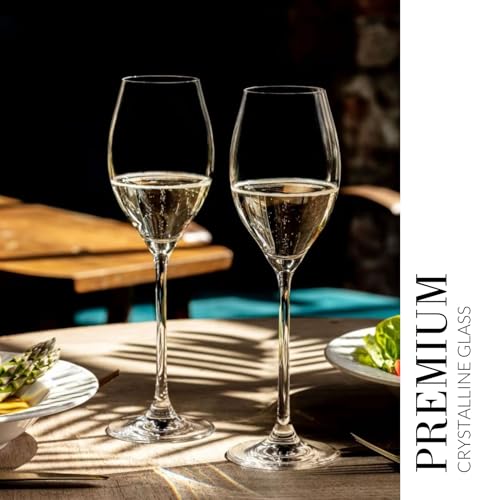 Krosno Large Prosecco Champagne Sparkling Wine Glasses Flutes | Set of 6 | 280 ML | Harmony Collection | Perfect for Home, Restaurants and Parties | Dishwasher Safe - Image 5