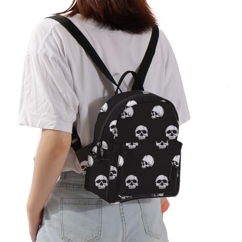 Image of Deanfun Mini Backpack for Women - Waterproof Small Backpack with Skull Print, Multi Pockets Large Capacity Cute and Stylish MNSB-310