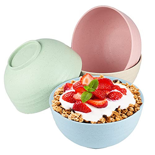 Cereal Bowls Unbreakable, Set of 4 Large Soup Bowls for Adults & Kids Safe for Dishwasher & Microwave, Eco-Friendly Reusable - Image 3