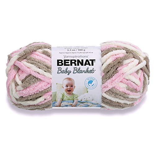 Image of Bernat Baby Blanket Yarn, 3.5 oz, Gauge 6 Super Bulky, Little Petunias