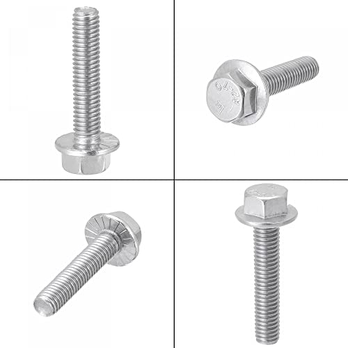 Image of uxcell M5x25mm Hex Serrated Flange Bolts Screws Metric Thread 304 Stainless Steel 25pcs