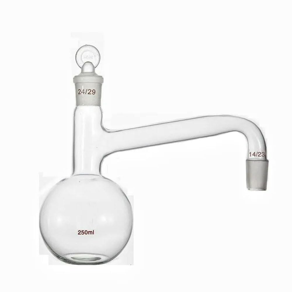 Pallone di Distillazione, 250 Ml, Vetreria da Laboratorio, 1 Pezzo(Round Bottom 24x19)