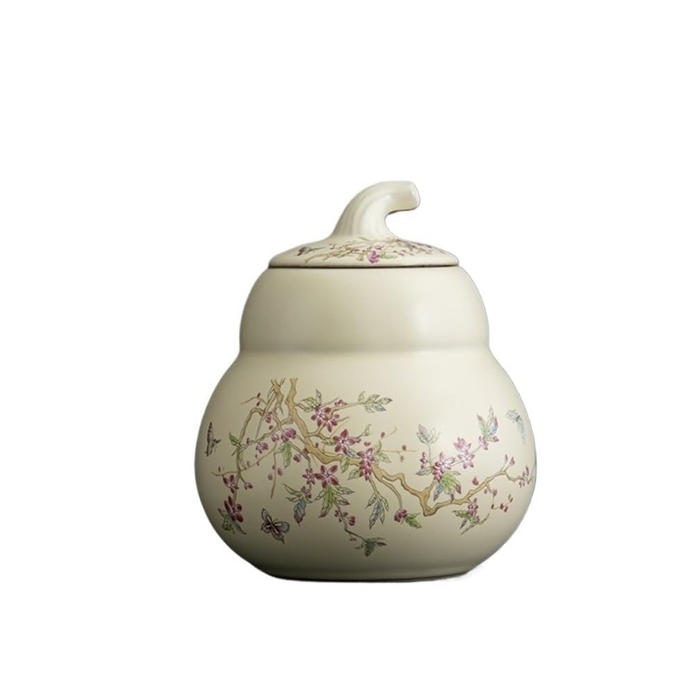 ZengL263NgS tea canister Ru Kiln Wisteria Flower Tea Canister High-grade Ceramic Sealing Container For, Coffee, Herb, Sugar, Spice, Nuts Kitchen Organisation