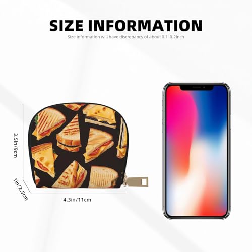 Cheese Sandwiches Printed Credit Card Wallet for Women Men Cute Zipper Card Cases Holder Mini Coin Purse with 12 Card Slots3