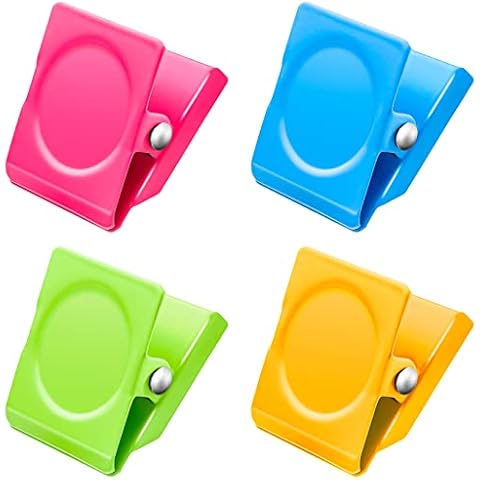 4Pack Magnetic Metal Clips Refrigerator Whiteboard Wall Fridge Magnetic Memo Note Clips Magnets Metal Clip Cover