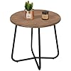 Outdoor Patio Side Table 18 inch Round End Table Accent Table for Bistro Balcony Living Room Garden Natural
