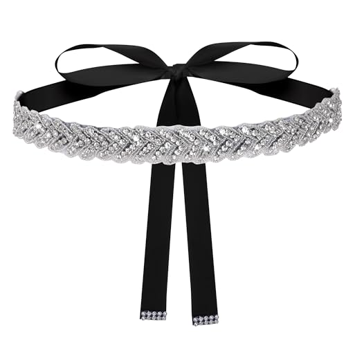 Bridal Rhinestone Wedding Waist Belt for Women Sparkly Belt Wedding Satin Sash for Special Occasion