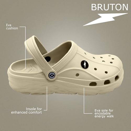Image of BRUTON Unisex EVA Sandals | Lightweight Clogs with Adjustable Back Strap | Breathable Anti-Slip Casual Sandals for Walking, Beach, Travel & Daily Wear