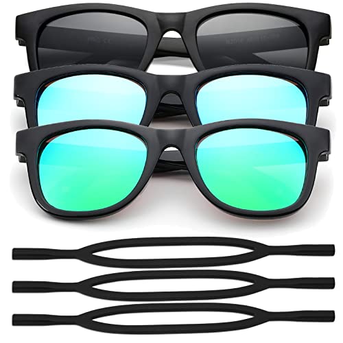 Coasion 3 Pack Bendable Flexible Polarized Newborn Baby Sunglasses With Silicon Strap For Infant Boys Girls Age 0-12 Months  thumb #4