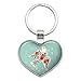 Peace Dove at Christmas Keychain Heart Love Metal Key Chain Ring