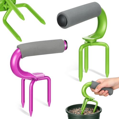 Set 2 Pack Cultivador de Suelo Manual de Acero para Jardín