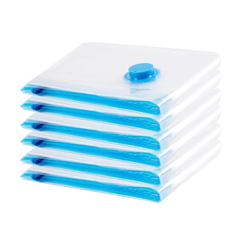 Vakuumbeutel für Kleidung,Vakuumbeutel Aufbewahrungsbeutel,6 Stück,Kleine 60x40cm,Wiederverwendbar als Solche Aufbewahrungstasche,für Kleidung Bettdecken Bettwäsche Kissen,ideal für Reise und Alltag