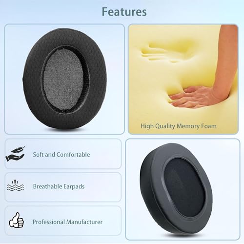 HAIZEEN Earpads Compatible with Cooler Master MH-751 MH751 MH-752 MH752 Gaming Headphones Ear pads Replacement Cushion(Breathable Fabric/High-grade Foam) - Image 3