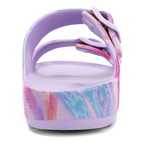 Image of INMINPIN Boys Girls Double Buckle Slide Sandals Comfort Beach Pool Shower Slippers Adjustable Indoor Outdoor Little Kid /Big Kid