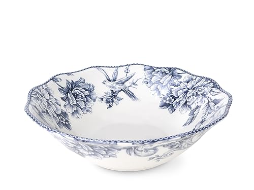 H&H Kensington Insalatiera, in Porcellana, Blu e Bianco, 25.5cm, Stile Inglese