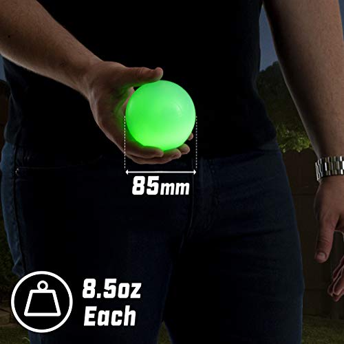 GoSports 85 mm LED Bocce Ball Game Set - Includes 8 Light Up Bocce Balls (8.5oz Each), Pallino, Case and Measuring Rope by GoSports - Image 3